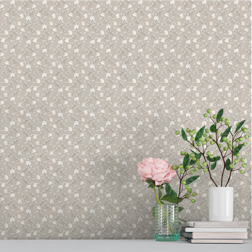 Sanders & Sanders behang bloemetjes beige en wit - 53 cm x 10 m - 640185 - vtwonen shop