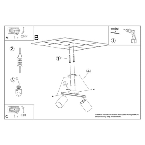 Sollux Lighting Plafondlamp LEMMI 2 wit - 26x8x20cm