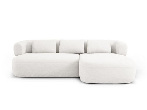 Micadoni rechter hoekbank Jenny 5-zits, chenille lichtbeige - 145x225x73cm