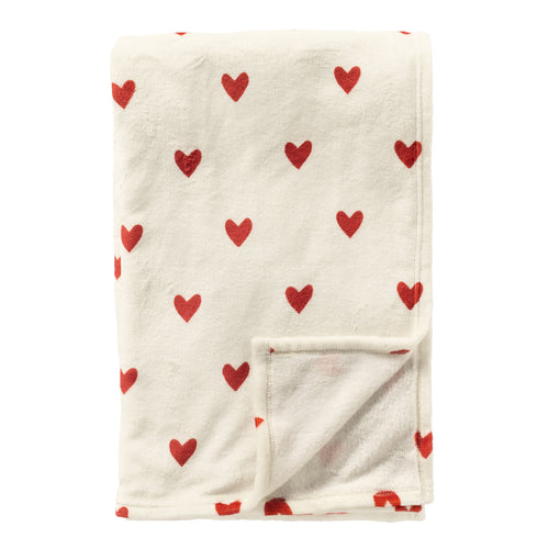 HARTJES - plaid 140x180 cm - met hartjes - Snow White - wit