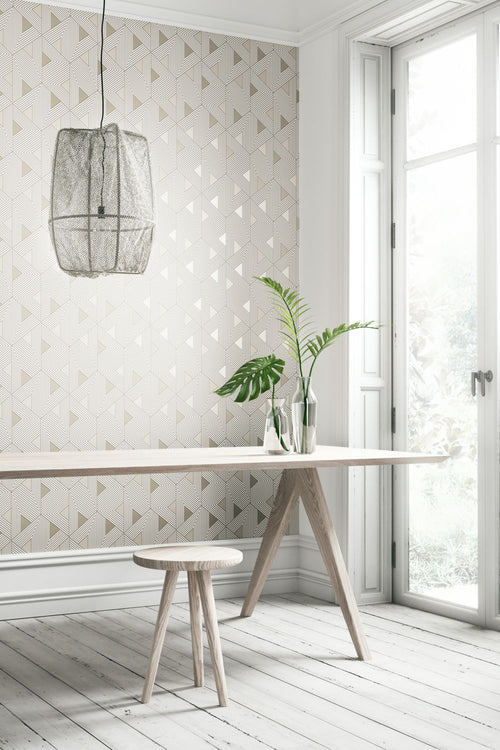 Masureel behang geometrische vormen wit - 53 cm x 10.05 m - 630925 - vtwonen shop