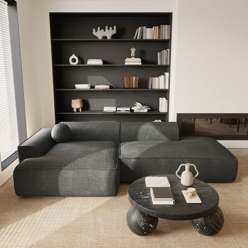 Sia Home - Hoekbank links ANIA - kruisweefsel antracietgrijs 260cm