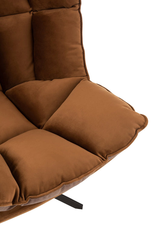 J-Line stoel Relax Kussen Op Frame - textiel/metaal - bruin