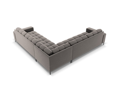Cosmopolitan Design Symmetrische hoekbank Bali 6-zits, flueel, lichtgrijs - 256x256x75cm