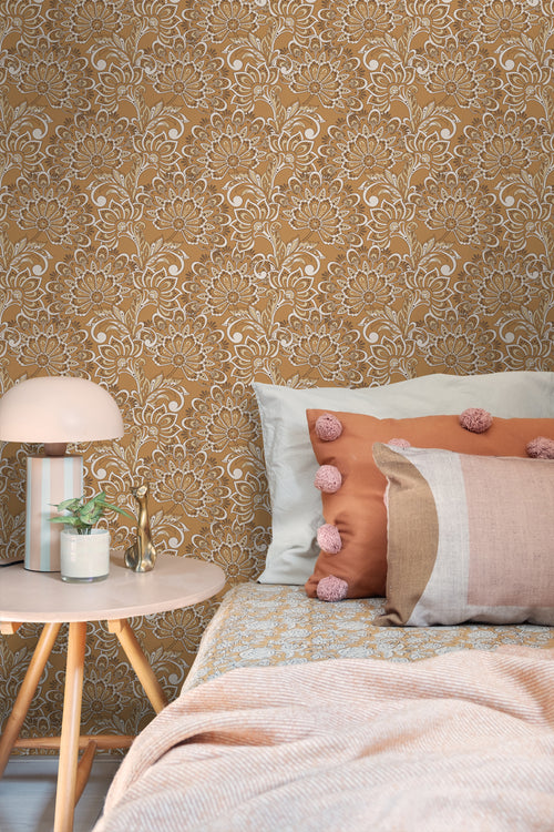 ESTAhome behang vintage bloemen bruin - 50 x 900 cm - 131089 - vtwonen shop