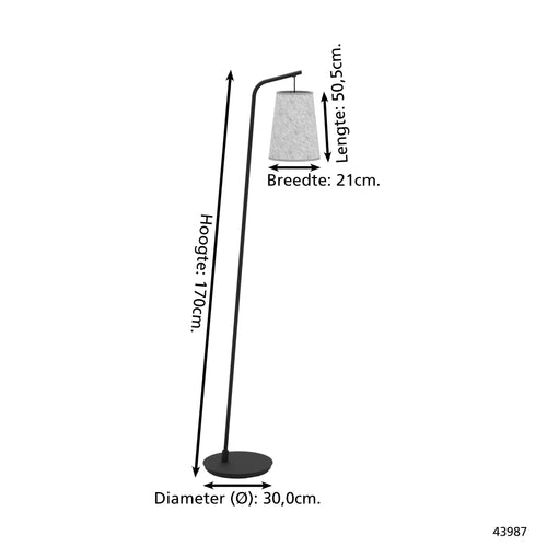 EGLO staande lampen Alsager - e27 - zwart - vtwonen shop