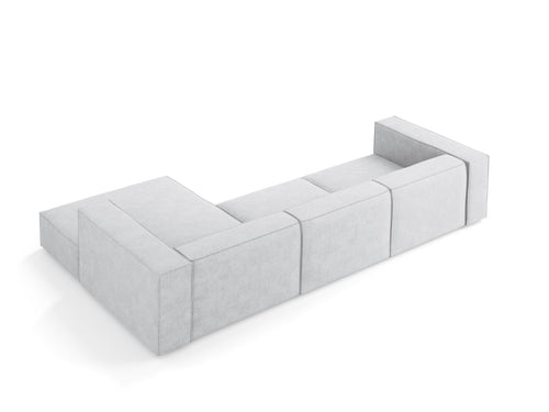 Cosmopolitan Design rechter hoekbank Arendal 4-zits, chenille met ribbeleffect, lichtgrijs - 166x284x70cm