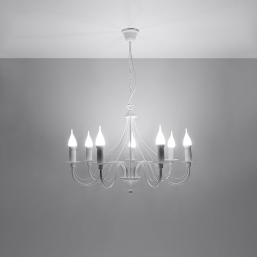 Sollux Lighting Kroonluchter MINERWA 7 wit - 60x60x80cm