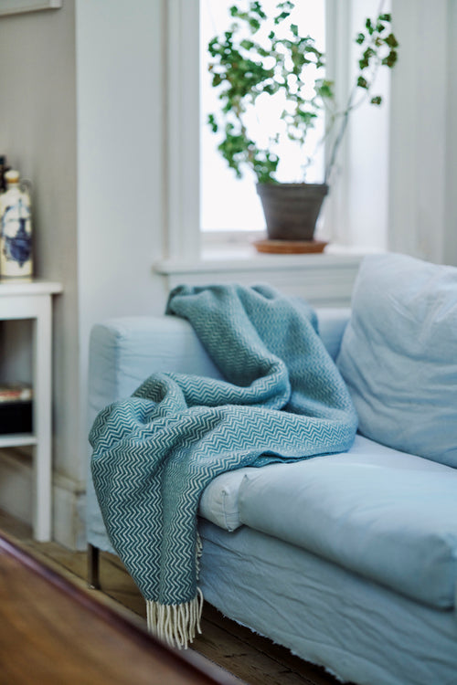 Klippan 100% wollen deken - Sorbet-blauw- 130x200cm - vtwonen shop