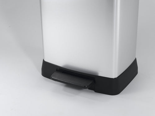 Curver Decobin Prullenbak - 50L - 39x29x72 cm - Zilver Metallic - vtwonen shop