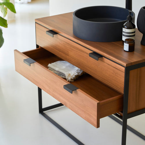 Tikamoon Badmeubel in massief acacia 100 cm - Naturel - vtwonen shop