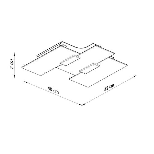 Sollux Lighting Plafondlamp FABIANO - 40x42x7cm