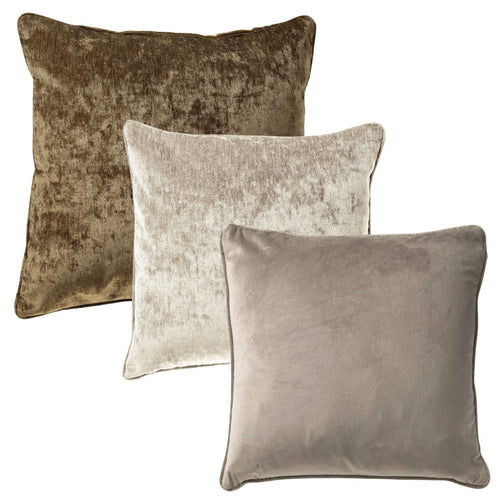 KUSSENSET - 3-delig - Elegant Layers - 60x60 cm en 45x45 cm - inclusief binnenkussens - groen, beige, taupe