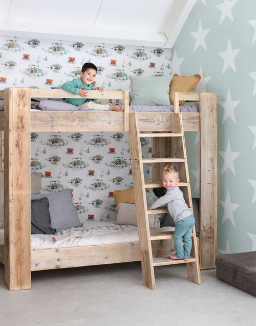 ESTAhome behang sterren mintgroen - 53 cm x 10.05 m - 128701