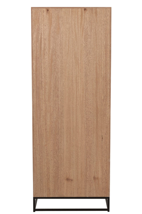 J-Line kast Hoog Zigzag 3 Lades - hout/metaal - naturel/zwart