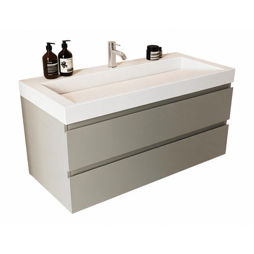 LOMAZOO badkamermeubel Zarivo - witte wastafel - greige - 100 cm