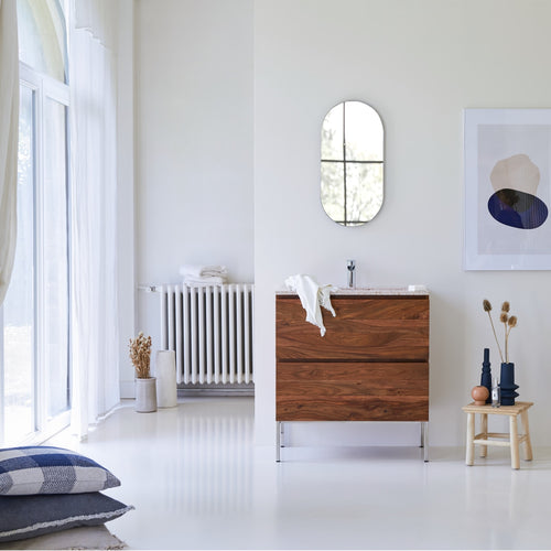 Tikamoon Badkamermeubel van massief palissander en roze premium terrazzo 80 - Roze - vtwonen shop