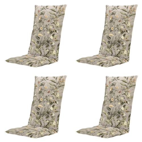 Madison tuinstoelkussen hoge rug Elisa - multikleur - 123x50x5cm - set van 4