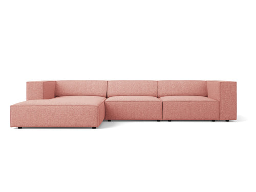 Cosmopolitan Design linker hoekbank Arendal 4-zits, chenille, roze - 166x284x70cm