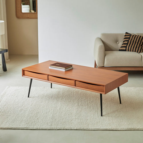 Tikamoon Teakhouten salontafel 135 x 65 cm - Naturel - vtwonen shop