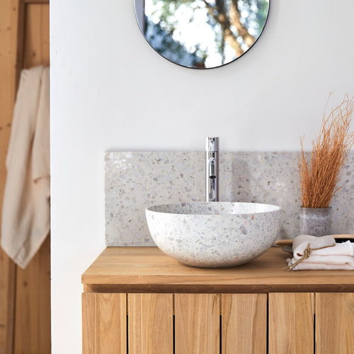 Tikamoon Ronde waskom van moon premium terrazzo ∅ 32 cm - Beige