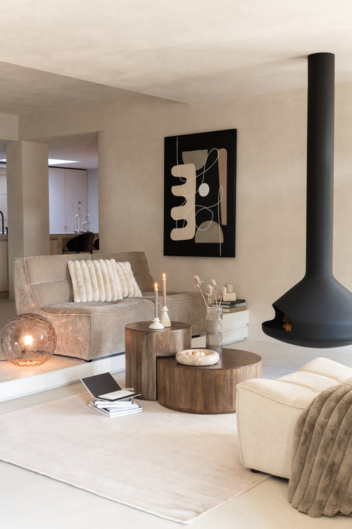 J-Line kussen Large Corduroy - polyester - wit