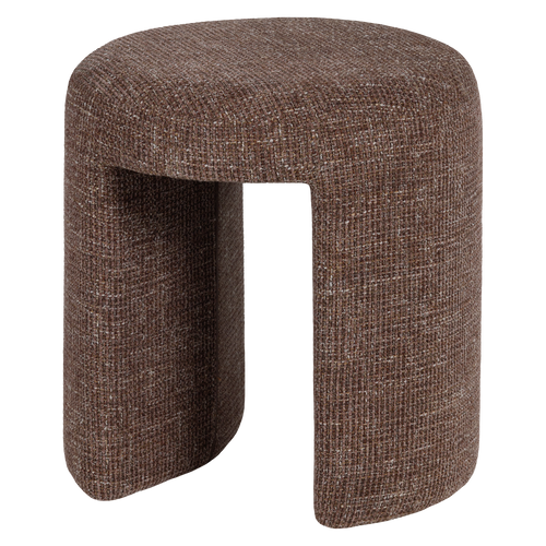 WOOOD gestoffeerde kruk Charlie - Grof Geweven Stof - Oudroze - 47x45x45