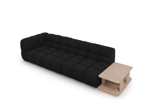 Cosmopolitan Design Rechte modulaire bank Sky 4-zits, flueel, zwart - 102x297x70cm