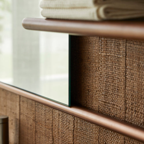 Tikamoon Spiegelrek van notenhout en messing - Donkerbruin - vtwonen shop