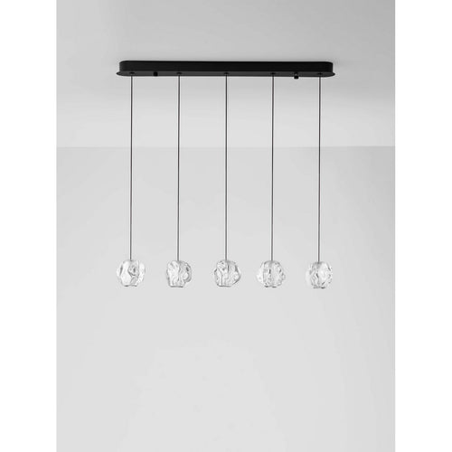 Nova Luce IFOS Hanglamp voor aan het plafond, model Bar, zandkleurig zwart, chroom, Triac dimbare LED, 25W, 1340lm, 3000K