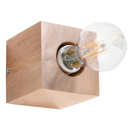 Sollux Lighting Wandlamp ARIZ naturel hout - 10x10x10cm