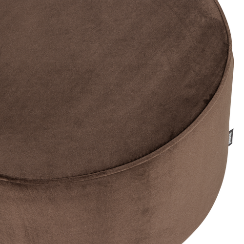WOOOD poef laag Sara 36xØ60 cm - Velvet - Donkerbruin