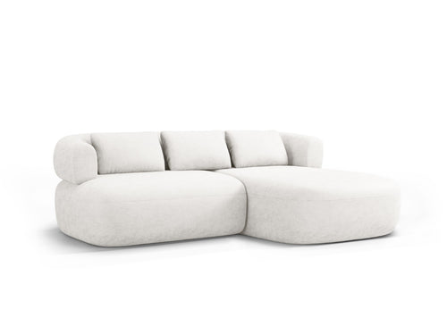Micadoni rechter hoekbank Jenny 5-zits, chenille lichtbeige - 145x200x73cm