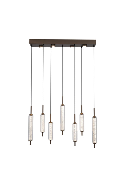 Searchlight hanglamp Cattail - 11 lichts - 85  x 150   cm - brons transparant