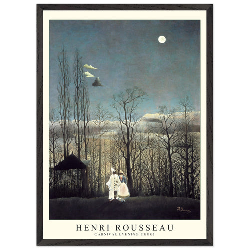 Artfulprints Poster met Lijst Henri Rousseau - Carnival evening   - 50x70 cm - Blauw