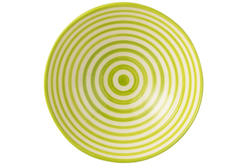 J-Line kom Lebrillo Granada Stripes - keramiek - wit/groen