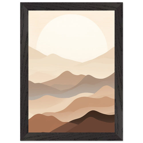 Artfulprints Poster met Lijst Japandi landscape   - A4 21x29.7 cm - Meerkleurig
