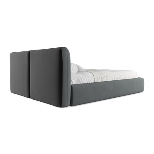 LaMiaSofa Bed met opbergruimte Milano - chenille stof - grafiet - 180x228x82