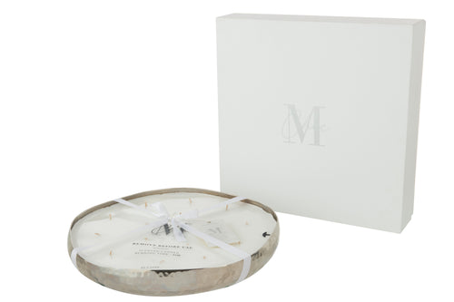 J-Line geurkaars M-Chic - Sugar Citrus - metaal - zilver - XL - 35U - vtwonen shop