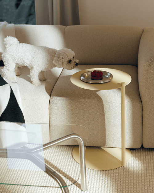 noo.ma Ande Side Table - vierkante stalen bijzettafel 42x42x59 cm, Cocoa Brown