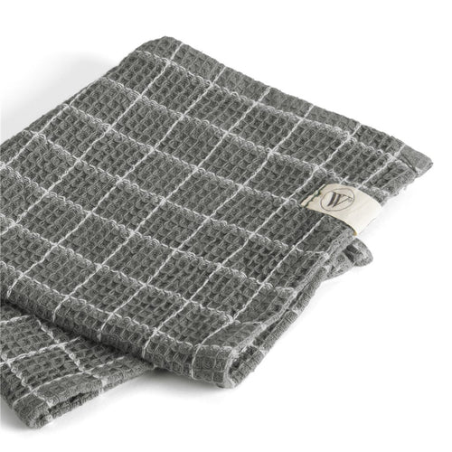 Walra - Vaatdoek Dry with Cubes - 3x 30x30 cm - Off Black