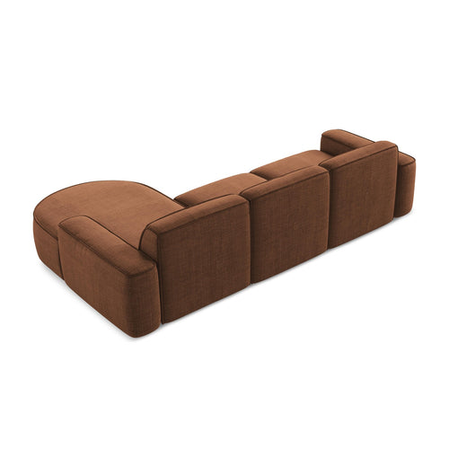 LaMiaSofa hoekbank rechts Melissa - textuurstof - terracotta - 284x166x70