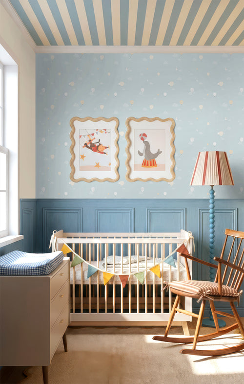 Sanders & Sanders behang luchtballonnen lichtblauw - 53 cm x 10 m - 640284