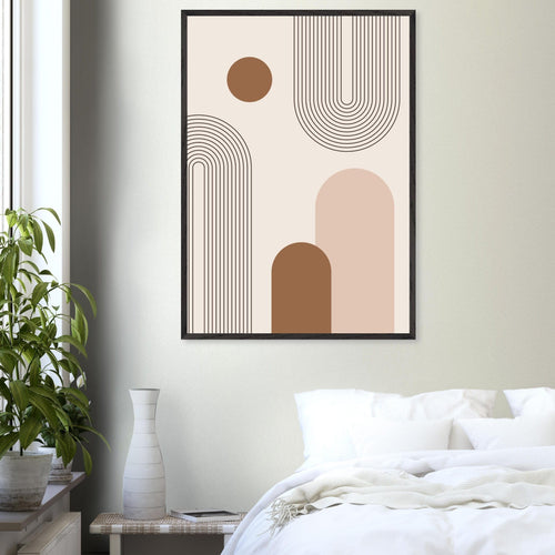 Artfulprints Poster Boho – Subtle geometry   - 30x40 cm - Grijs