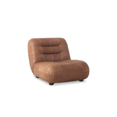 Dutchbone Wyatt Fauteuil Leer Cognac Bruin - vtwonen shop