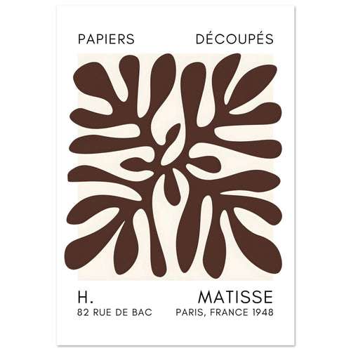 Artfulprints Poster met Lijst Matisse - Deep ocean brown   - 70x100 cm - Bruin