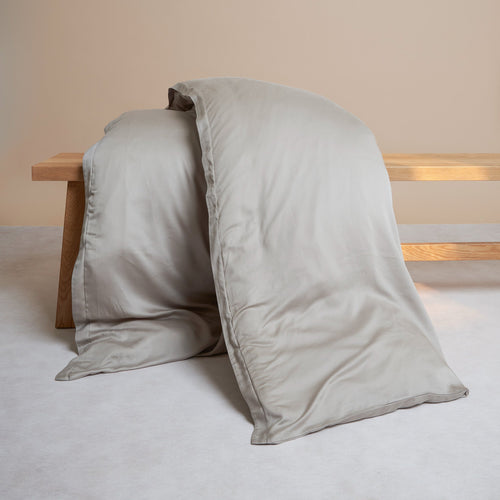 Coco & Cici - Tencel Sateen Dekbedovertrek 240 x 220 cm - 2 Persoons Beddengoed - Taupe - Lyocell - Hypoallergeen & Extra Zacht - 2 Kussenslopen - vtwonen shop