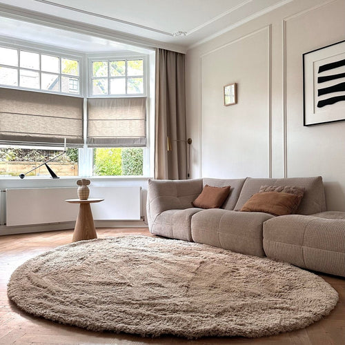 Interieur05 organisch vloerkleed Furr - bruin - 140 x 80 cm