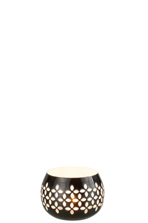 J-Line windlicht Geperforeerd - ijzer - zwart - vtwonen shop