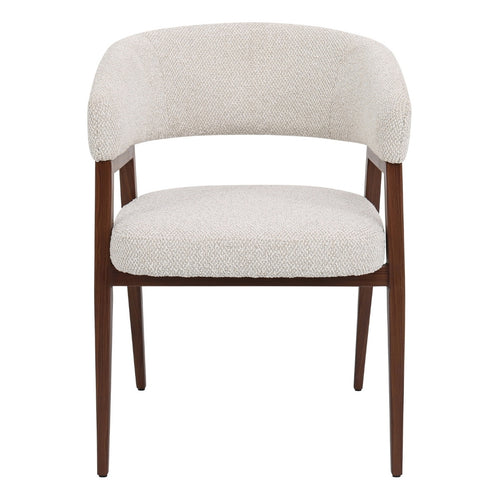 DÉJA Living Eetkamerstoel Fureso - Beige/Walnoot - Set van 2